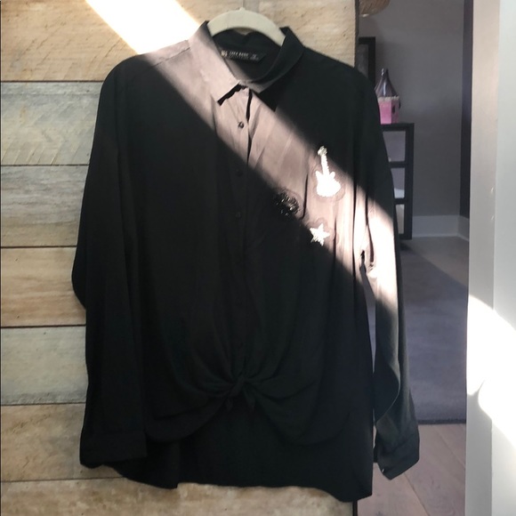 Zara silk like blouse with sequin appliqué - Picture 1 of 4